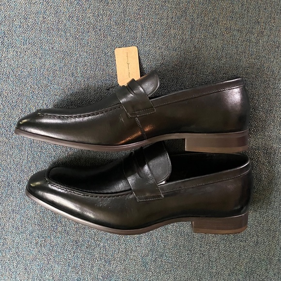 NWT Jousen Milan Mens 12 Shiny Black Loafers Shoes Dress Office Wedding New main image 7